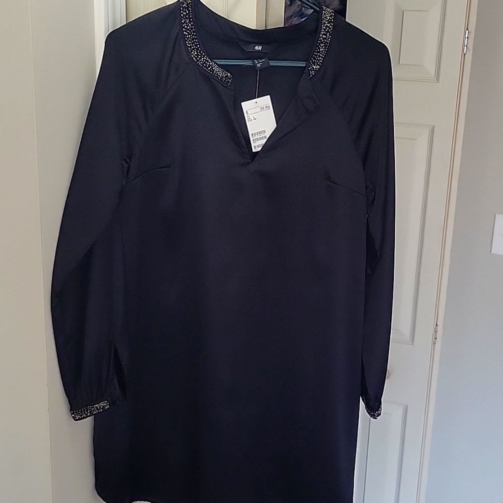 H&M Black dress with beading